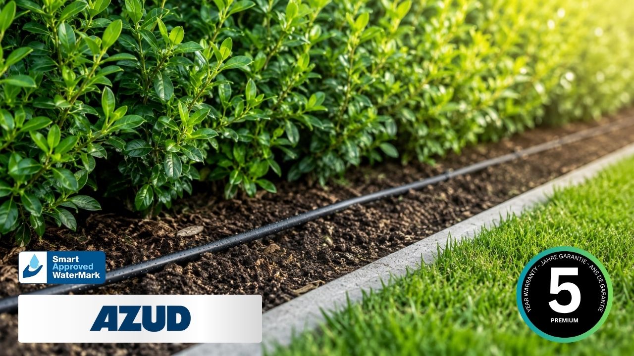 Tropfschlauch entlang der Hecke