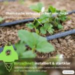 Oberirdisches Tropfrohr zwischen Erdbeerpflanzen – Bewässerungsbox M-Set für Tröpfchenbewässerung in Beeten bis 16m² und Hecken bis 50m Länge, blitzschnell installiert und sofort startklar