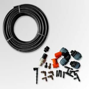 Bewässerungsbox Komplett-Set M für Hecke und Beet – Tröpfchenbewässerung 16m² 50m Tropfrohr ober- und unterirdisch sofort startbereit