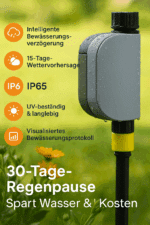 Smart Bewässerungssteuergerät mit Regenpause, Wettervorhersage und IP65-Schutz