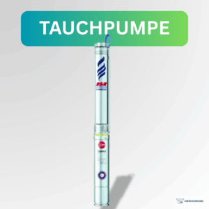 Schlanke Edelstahl-Tauchpumpe Pedrollo mit Aufhängeöse und mehrfarbigen Markierungen