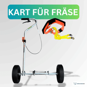 Kart-Aufsatz mit Rädern und Griff für Grabenfräse, inklusive Tragegurt