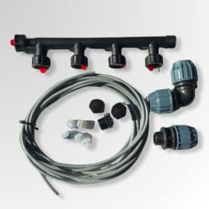 Bewässerungsbox Wandmontage Erweiterung komplett – Wasserverteiler mit Hunterventil, Fittings und Steuerkabel vorgebaut