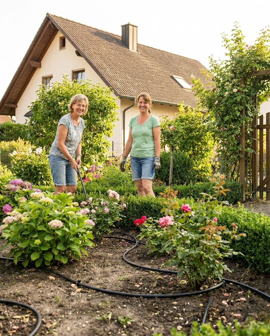 Renate und Brigitte aus Paderborn im Blumengarten