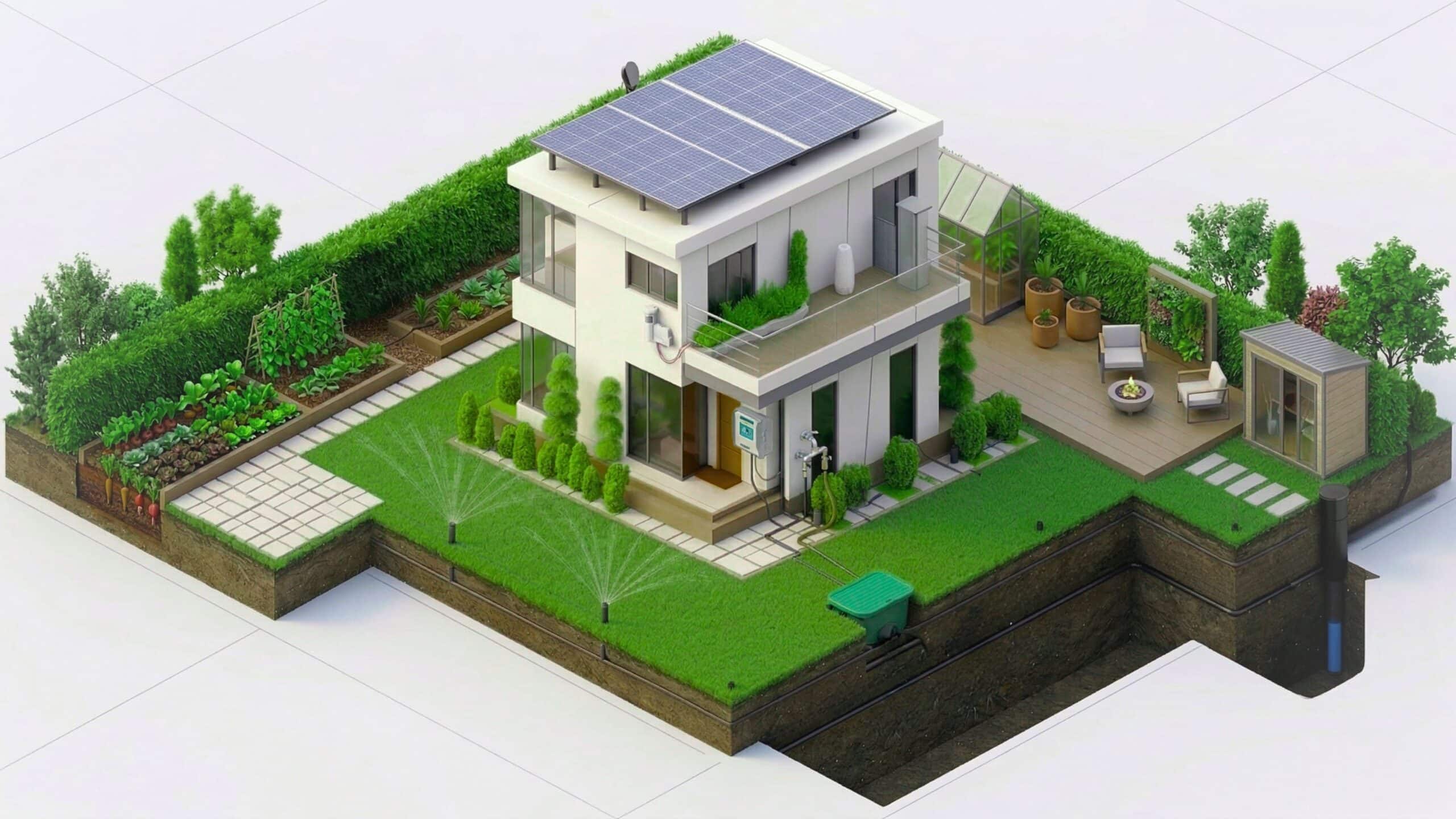 Gartenübersicht Bewässerungsanlage